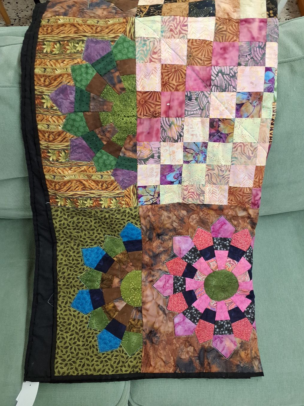 Patchwork tæppe 160x200 cm.